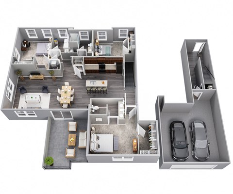 Floor plan for 3 beds, 2 baths, 1627 sqft